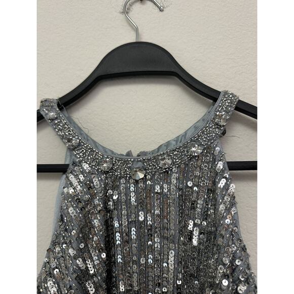 Mac Duggal Platinum Sleeveless Sequin Floor-Length Dress Size 12 Style 4963 - Picture 5 of 12